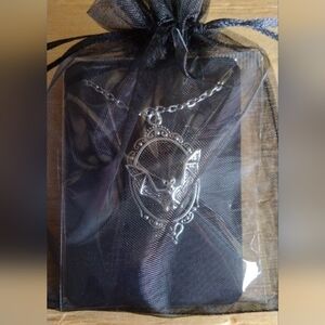 Silver Bat Pendant Necklace And Earings